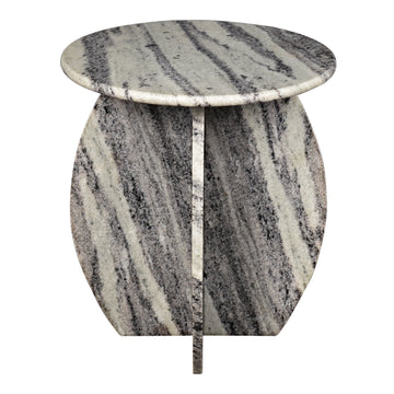Venus 15" Contemporary Natural Marble Handmade X-Shaped End Table - JONATHAN Y